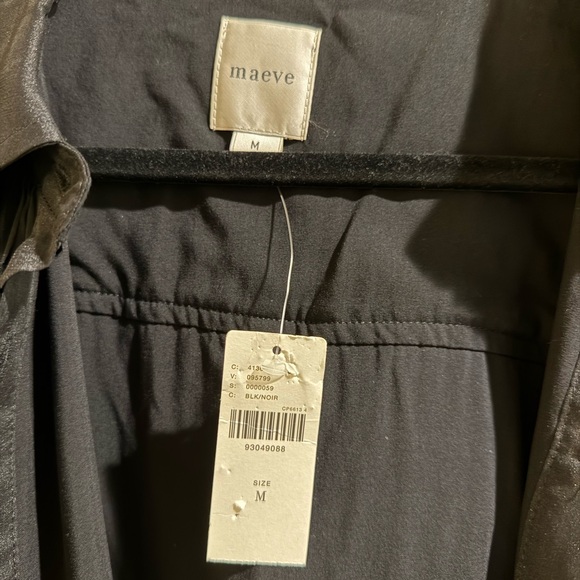 NEW WITH TAGS Medium 	
MAEVE LONG-SLEEVE PLEATED MINI SHIRT DRESS - Picture 2 of 6